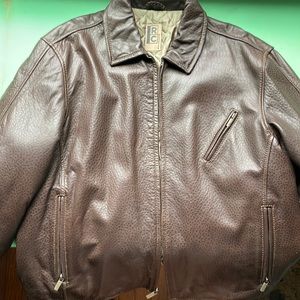 Mens XL Brown Leather Jacket